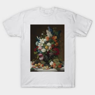 Still Life With Flowers And Fruit by Severin Roesen T-Shirt